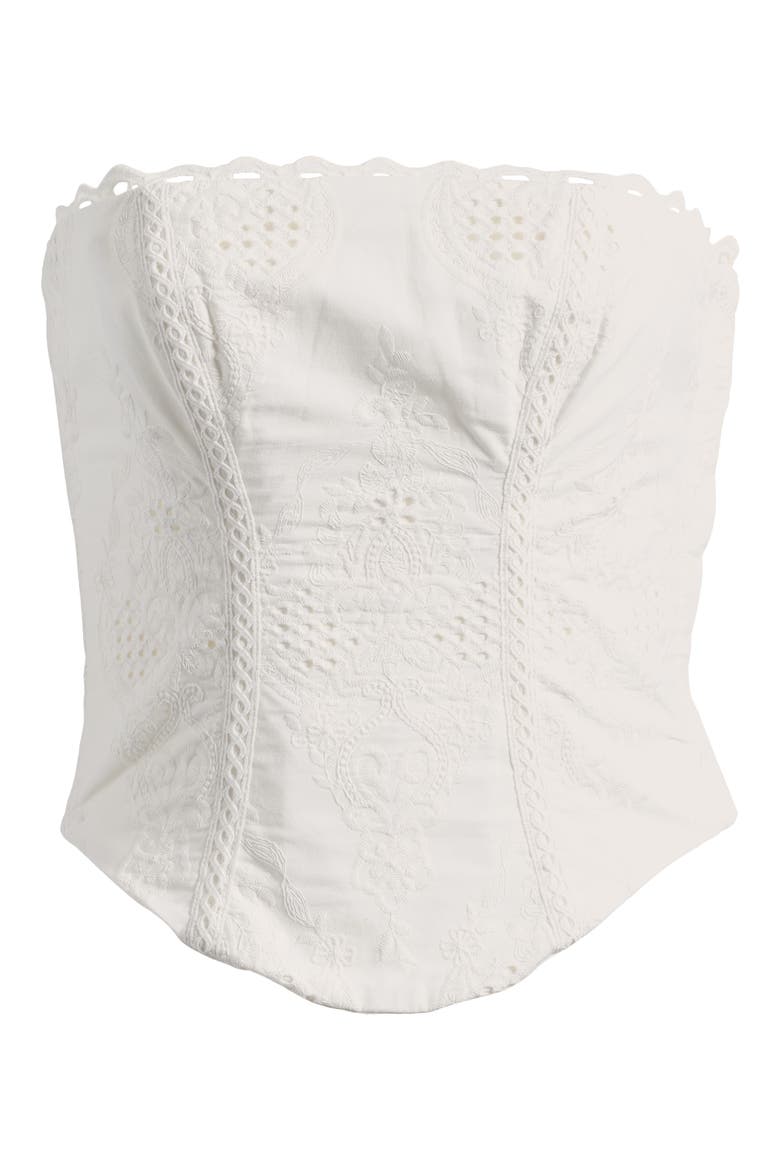 Livie Broderie Anglaise Strapless Top, Alternate, color, WHITE