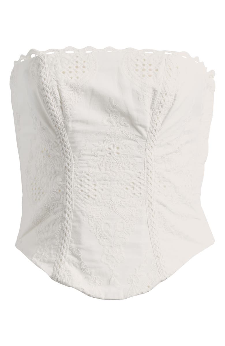 HOUSE OF CB Livie Broderie Anglaise Strapless Top, Alternate, color, White