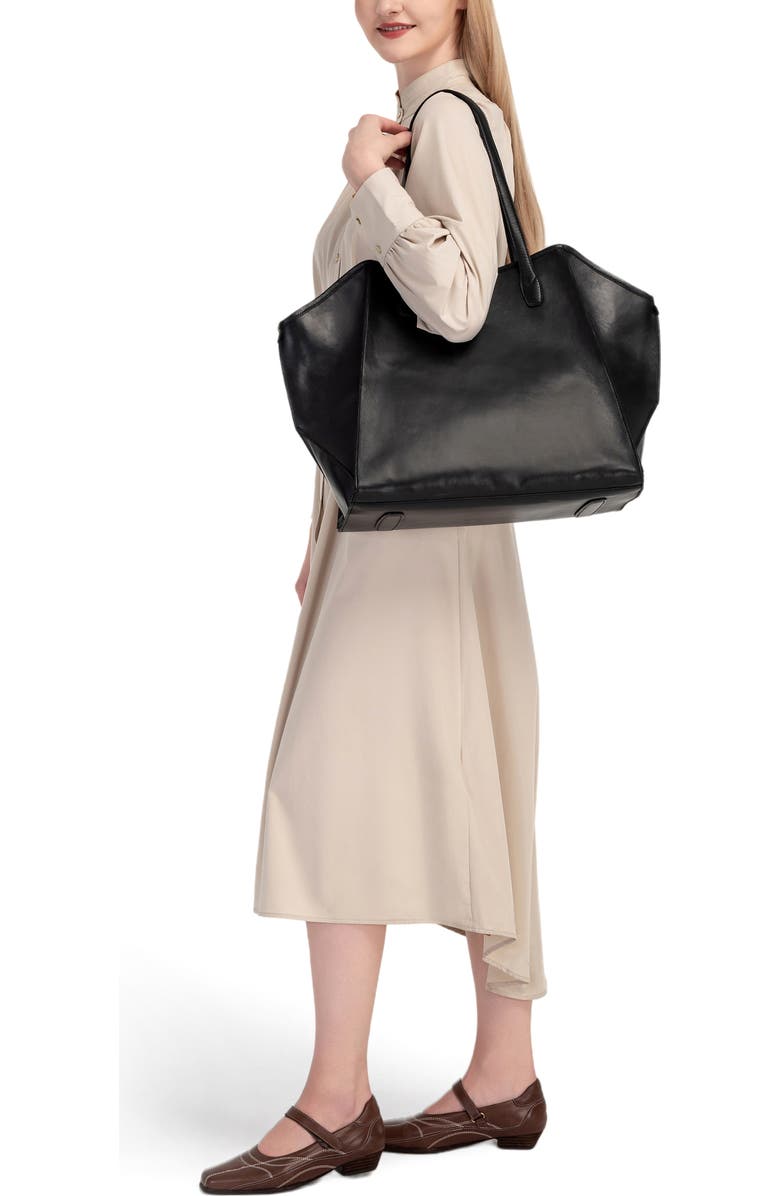 OLD TREND Iris Large Leather Carryall Tote, Alternate, color, Black