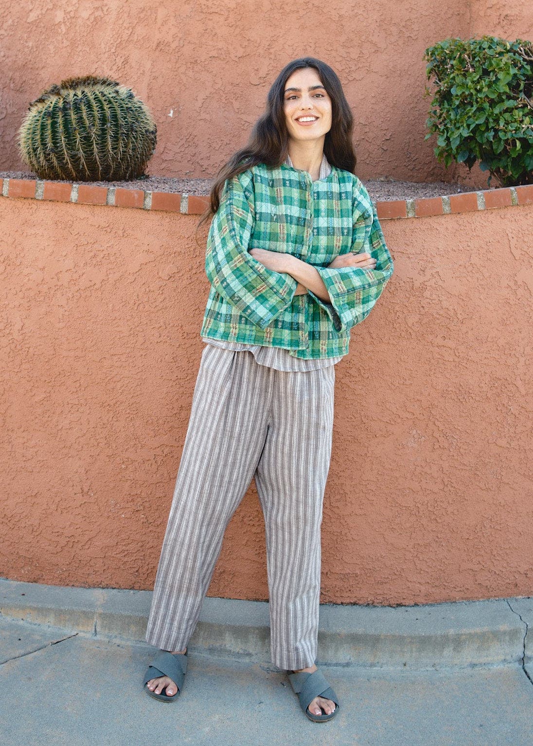 Amara Quilted and Reversible Cardi Jacket Garden - image 2