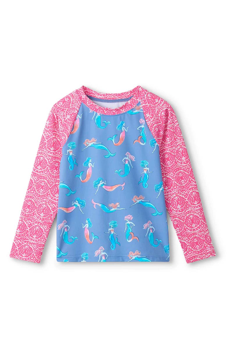 Hatley Kids' Salty Mermaids Long Sleeve Rashguard, Main, color, Star Sapphire