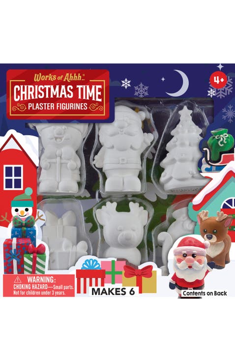Christmas Time Plaster Figurine Set