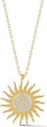 GLAZE JEWELRY Pavé Cubic Zirconia Sun Pendant Necklace
