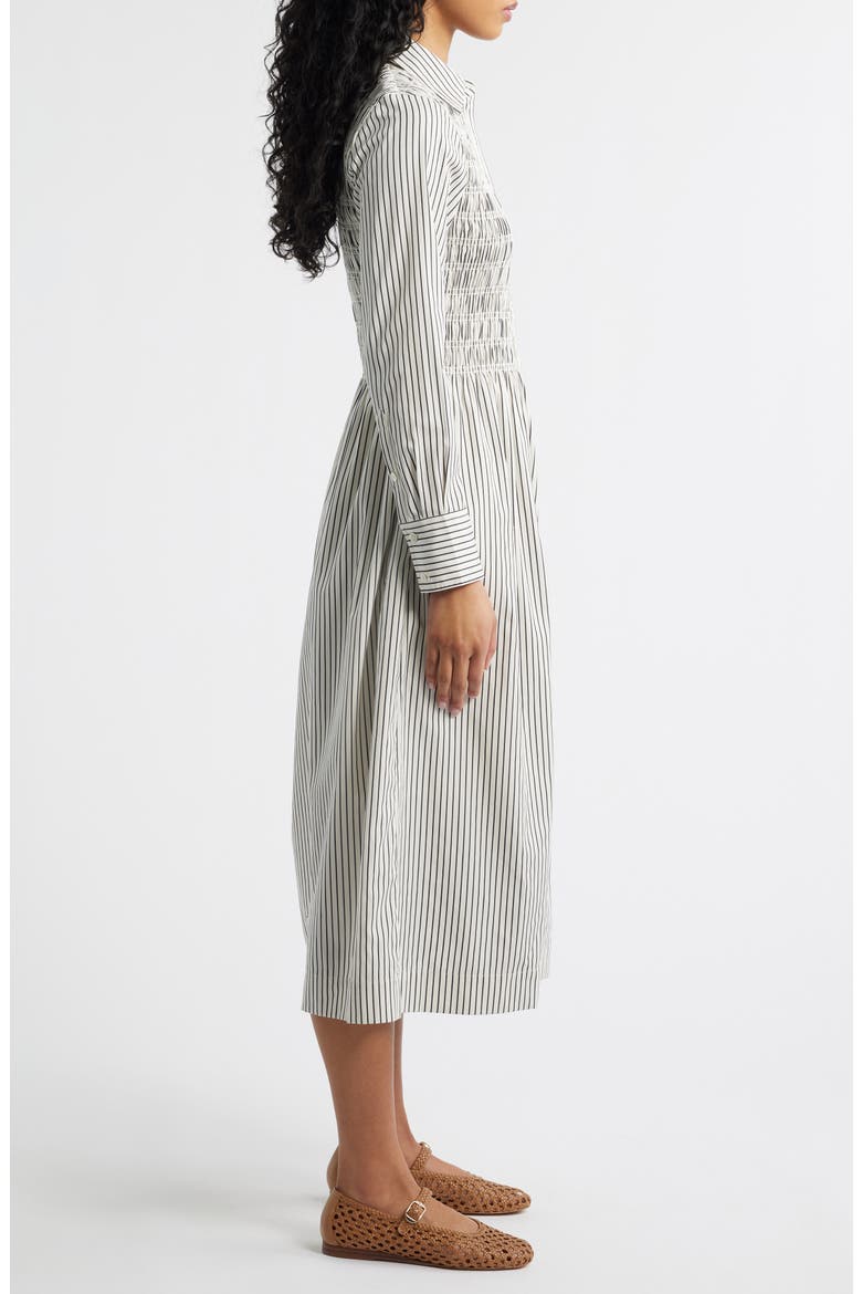 Smocked Poplin Midi Shirtdress, Alternate, color, CLASSIC NAVY
