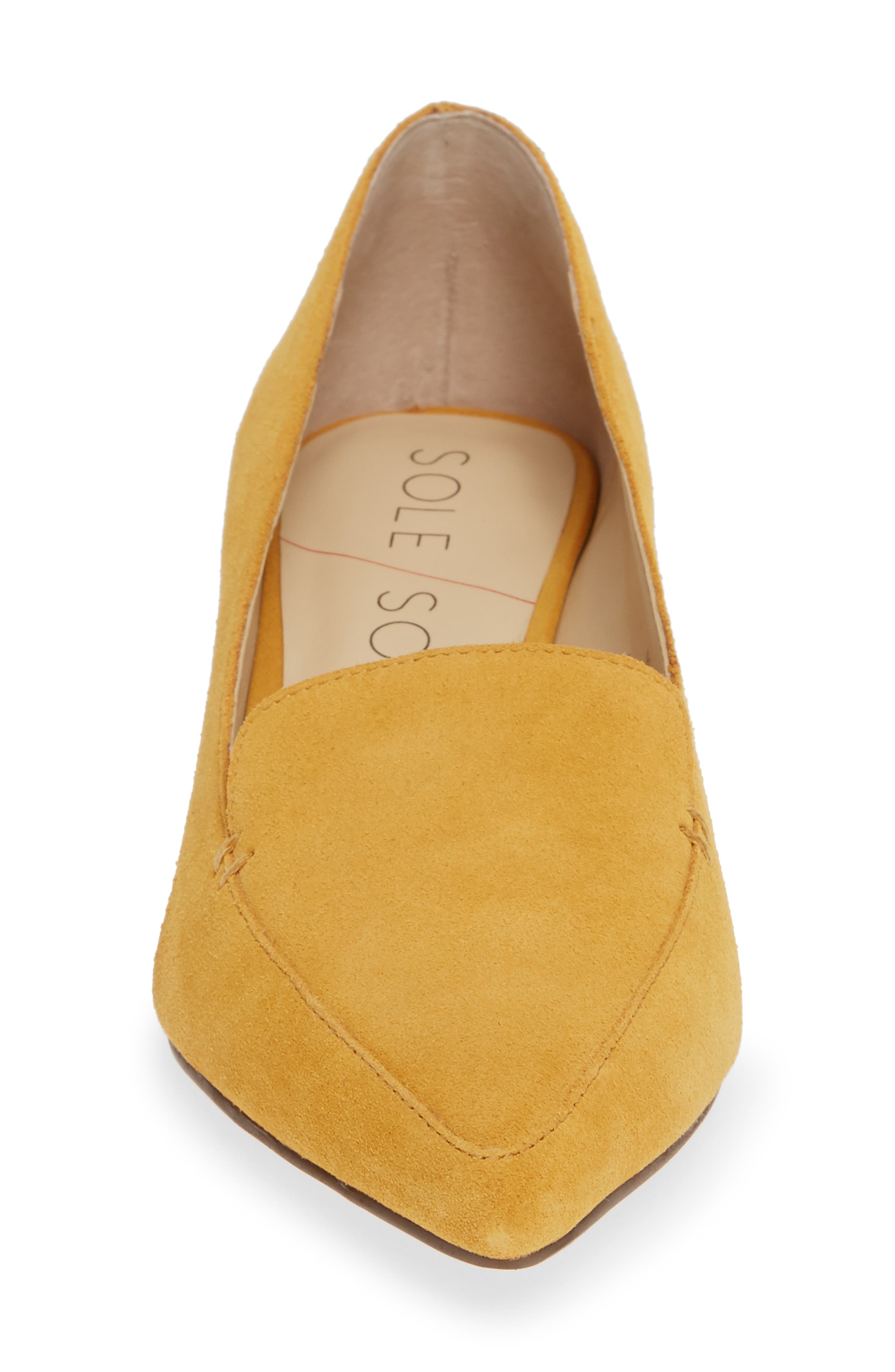 Mavis Flare Heel Loafer, Alternate, color, RUSTED GOLD SUEDE