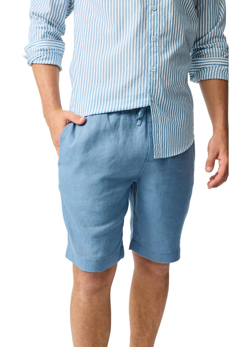 Linen Shorts, Alternate, color, TEAL