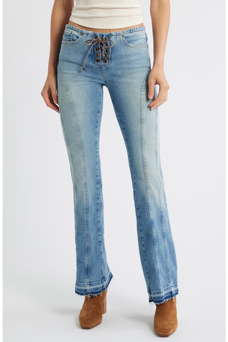 Dust In Glory Flare Jeans, Main, color, INDIGO