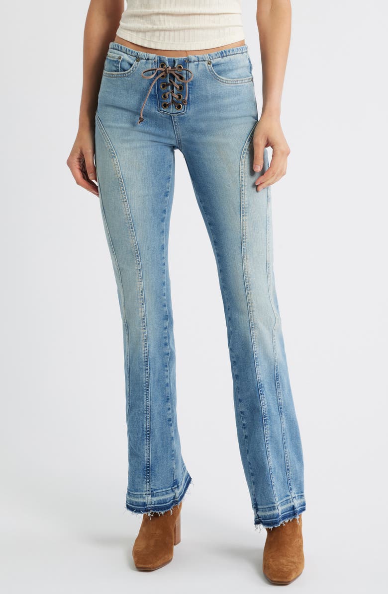 Free People Dust In Glory Flare Jeans, Main, color, Indigo