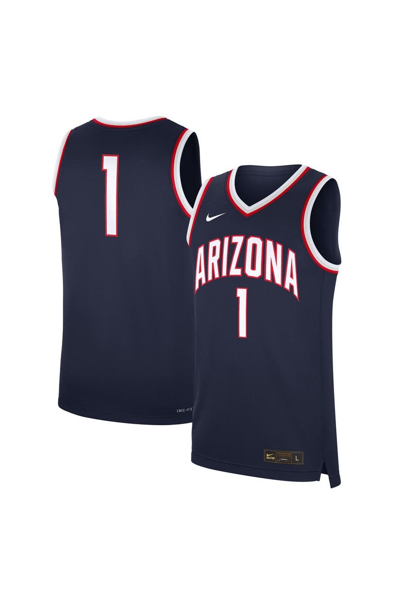 Nike Men's Nike #1 Navy Arizona Wildcats Road Replica Jersey, Main, color, Navy