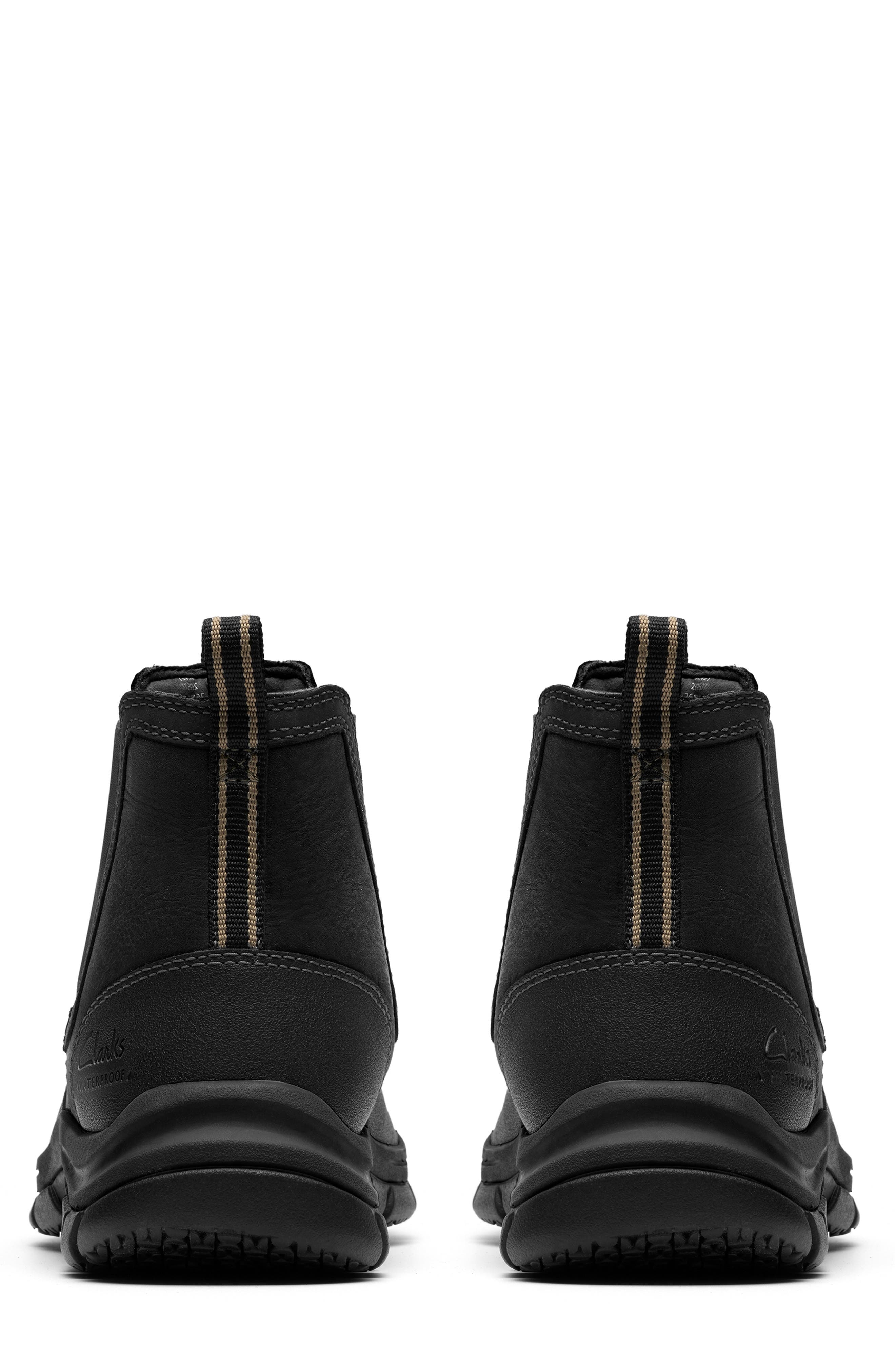 Clarks<sup>®</sup> Walpath Waterproof Chelsea Boot, Alternate, color, Black Leather