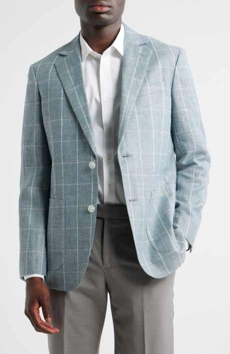 Nordstrom Windowpane Check Linen & Wool Sport Coat