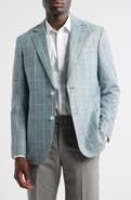 Nordstrom Windowpane Check Linen & Wool Sport Coat