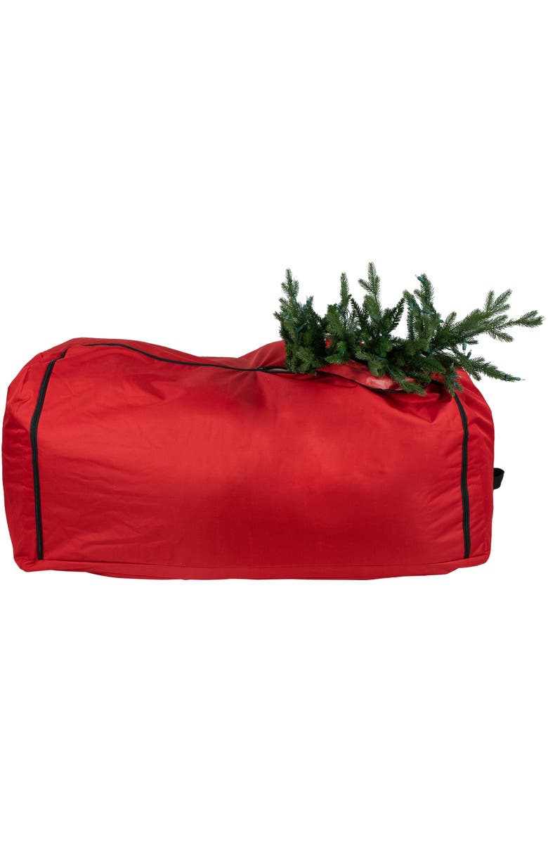 Northlight 57" Red Artificial Christmas Tree Rolling Storage Bag For Trees Up to 9ft, Alternate, color, 