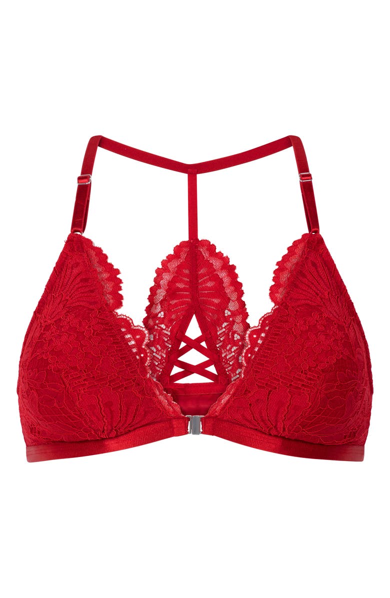 Hunkemöller Whitney Lace Triangle Bralette, Alternate, color, Chili Pepper
