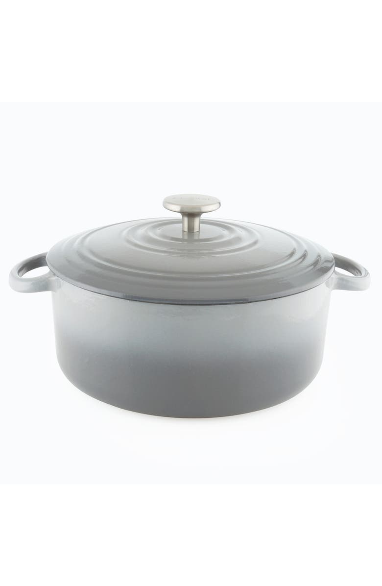CHANTAL 3 Qt Round Cast Iron Dutch Oven, Main, color, Fade Gray