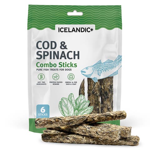 Combo Sticks Cod 
Spinach 2Oz, Natural, Crunchy Dog Treats