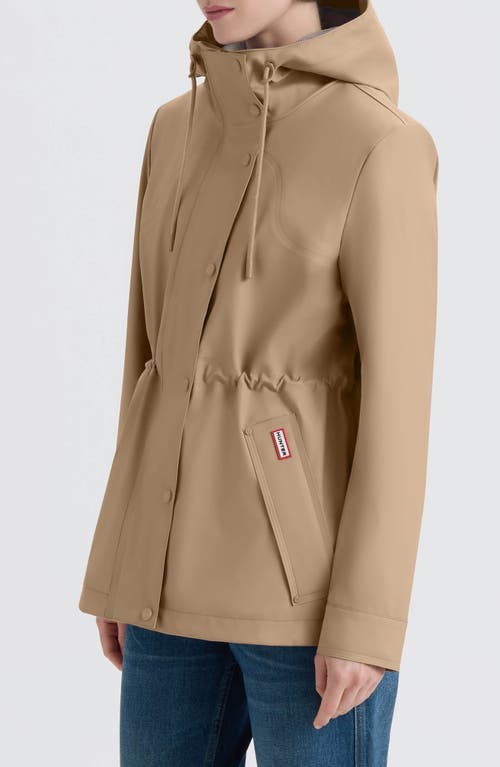 Hunter Abbey Short Rubberized Rain Jacket In Brown