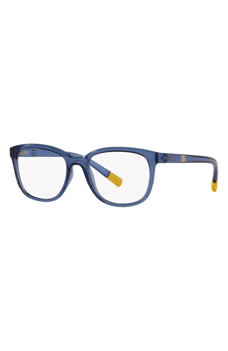 Dolce&Gabbana 50mm Rectangular Optical Glasses, Alternate, color, Opal Blue