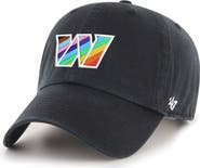 '47 Men's '47 Black Washington Commanders Logo Pride Clean Up Adjustable Hat