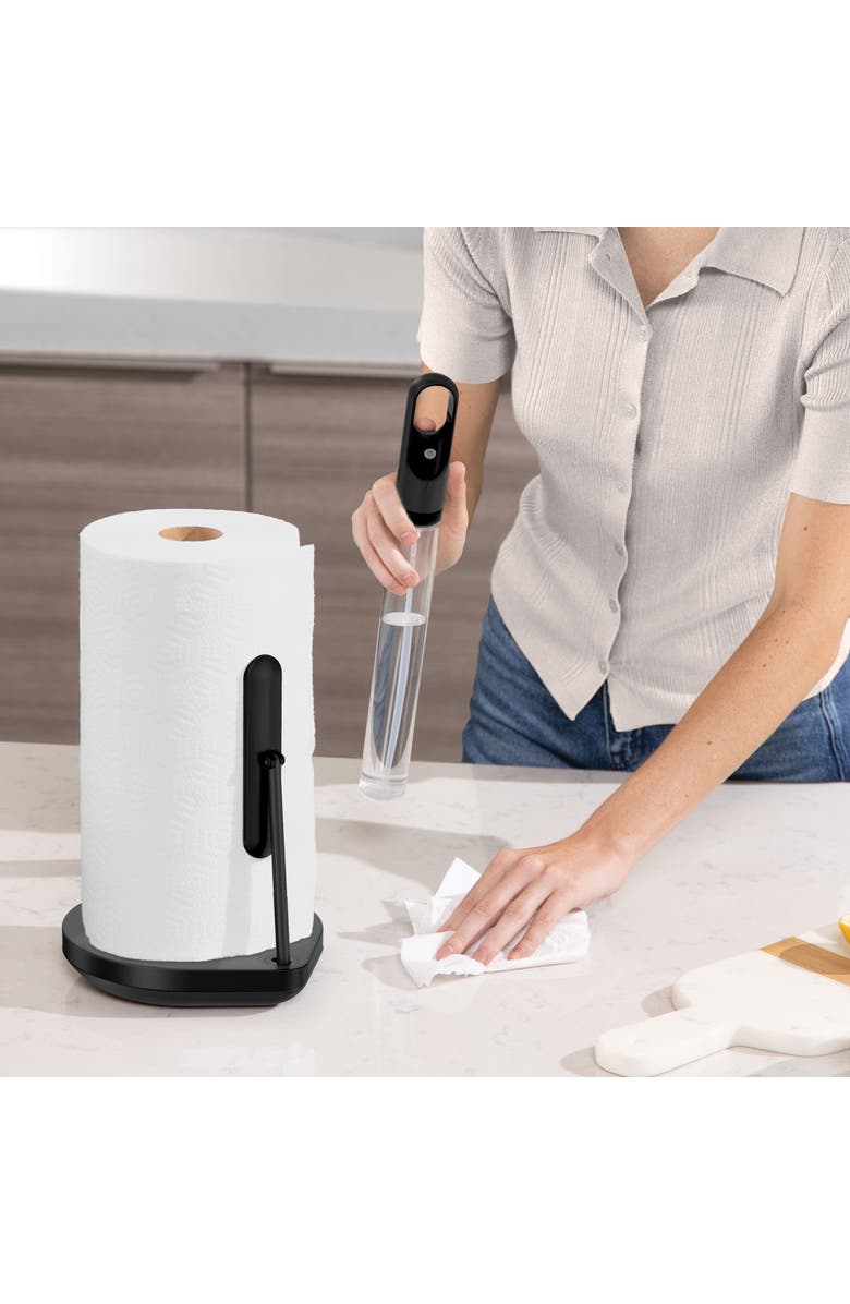 simplehuman paper towel holder with spray, Alternate, color, Matte Black