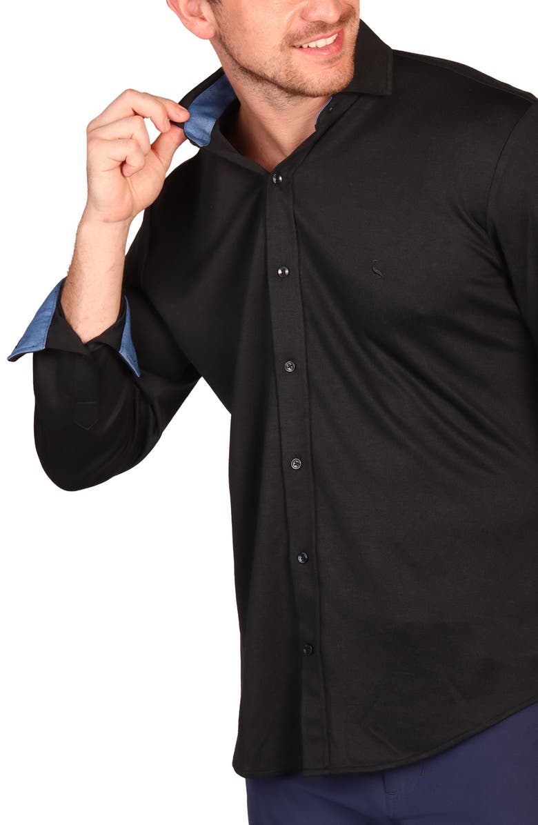 TailorByrd Classic Fit Button-Down Shirt, Alternate, color, Black