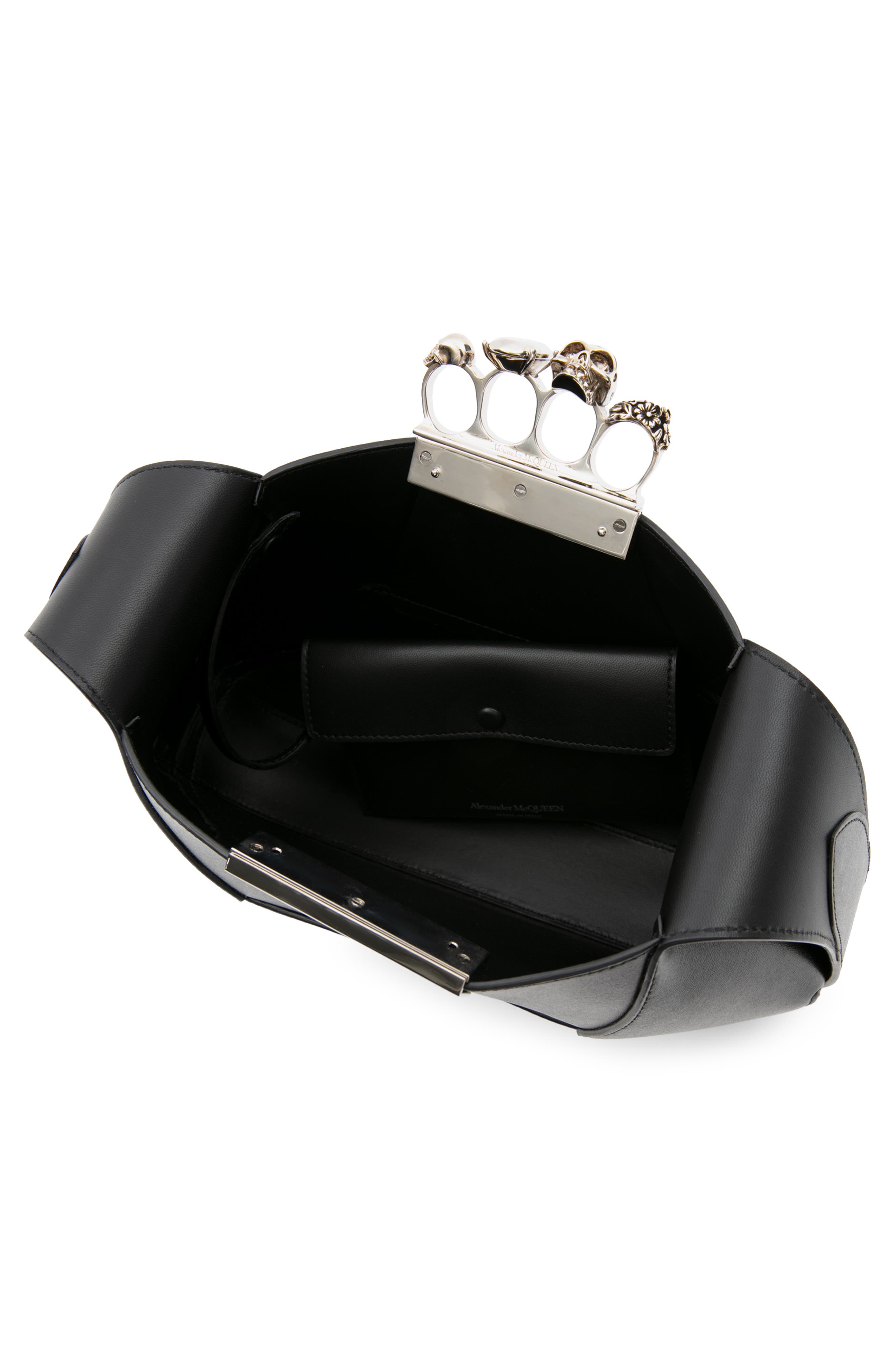 McQueen Jewelled Leather Hobo, Alternate, color, 