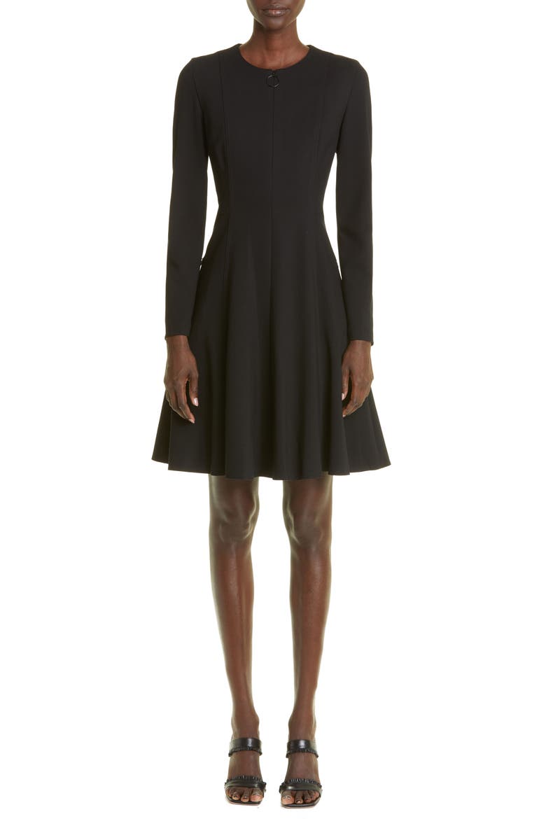 Elements Long Sleeve Jersey Fit & Flare Dress, Main, color, BLACK