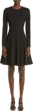 Akris punto Elements Long Sleeve Jersey Fit & Flare Dress