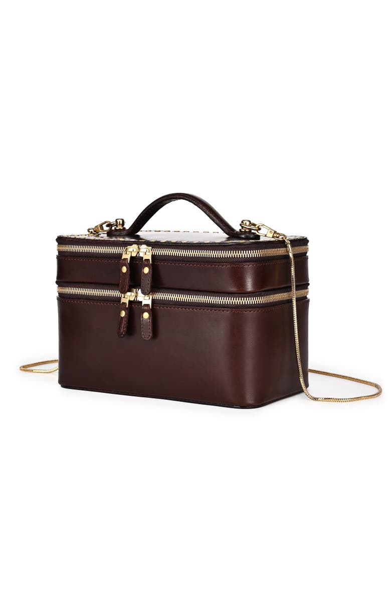 OLD TREND Ixia Genuine Leather Vanity Mini Trunk, Main, color, Brown