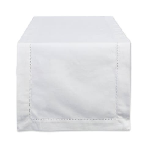 Off-White Hemstitch Table Runner 14x108
