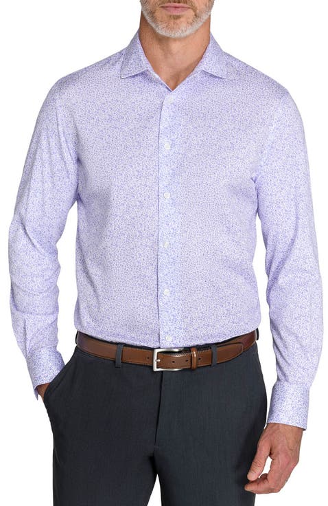 Slim Fit Mini Sprig Floral Reworked Cotton Dress Shirt