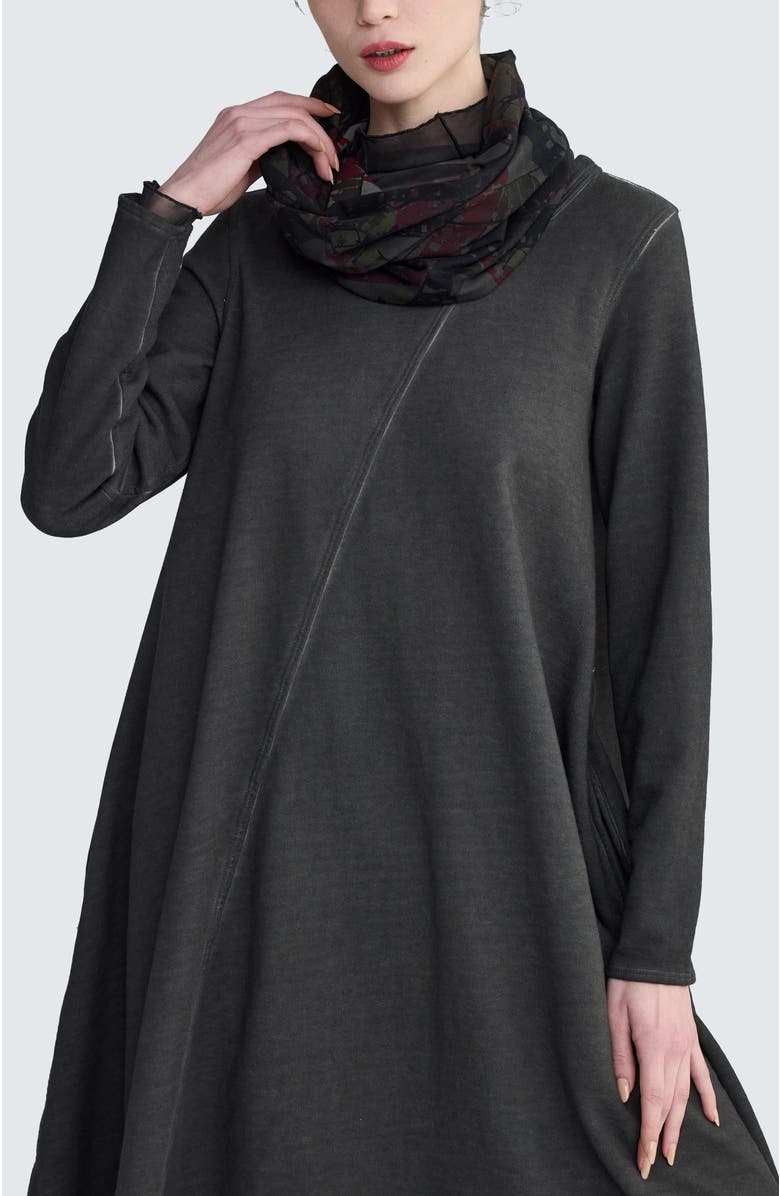 LUUKAA Dewy Sculptural Jersey Collar Scarf, Alternate, color, Smoky Print