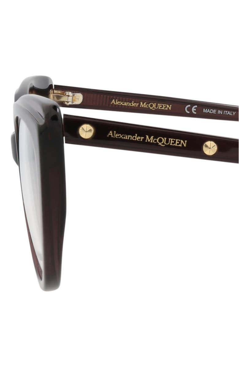 McQueen 53mm Cat Eye Optical Glasses, Alternate, color, Violet Violet Transparent