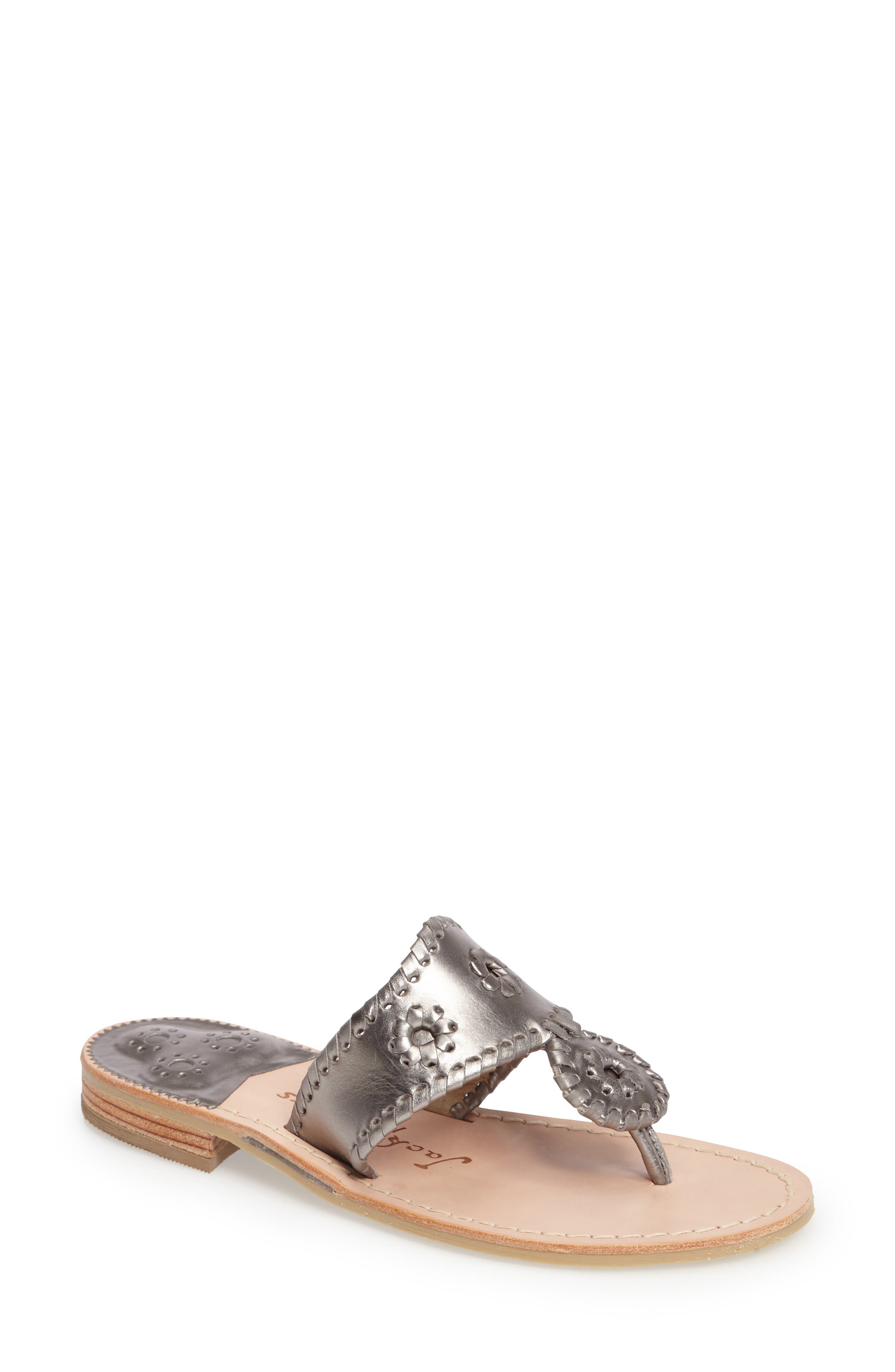 Hamptons Metallic Flip Flop, Main, color, PEWTER