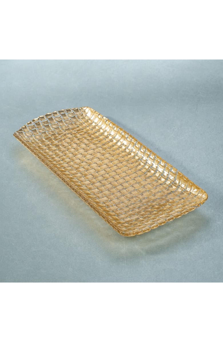 Zodax Braided Rectangular Serving Tray, Alternate, color, Gold