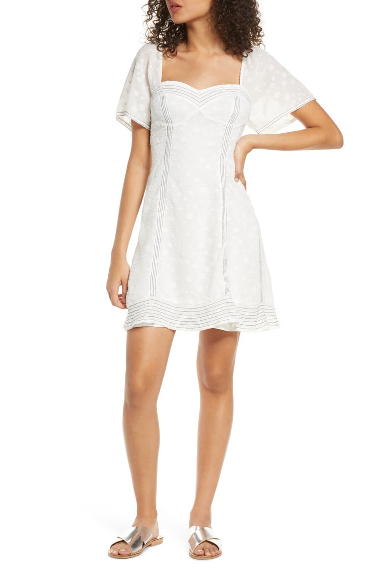 Blanche Fit & Flare Minidress, Main, color, MARSHMALLOW