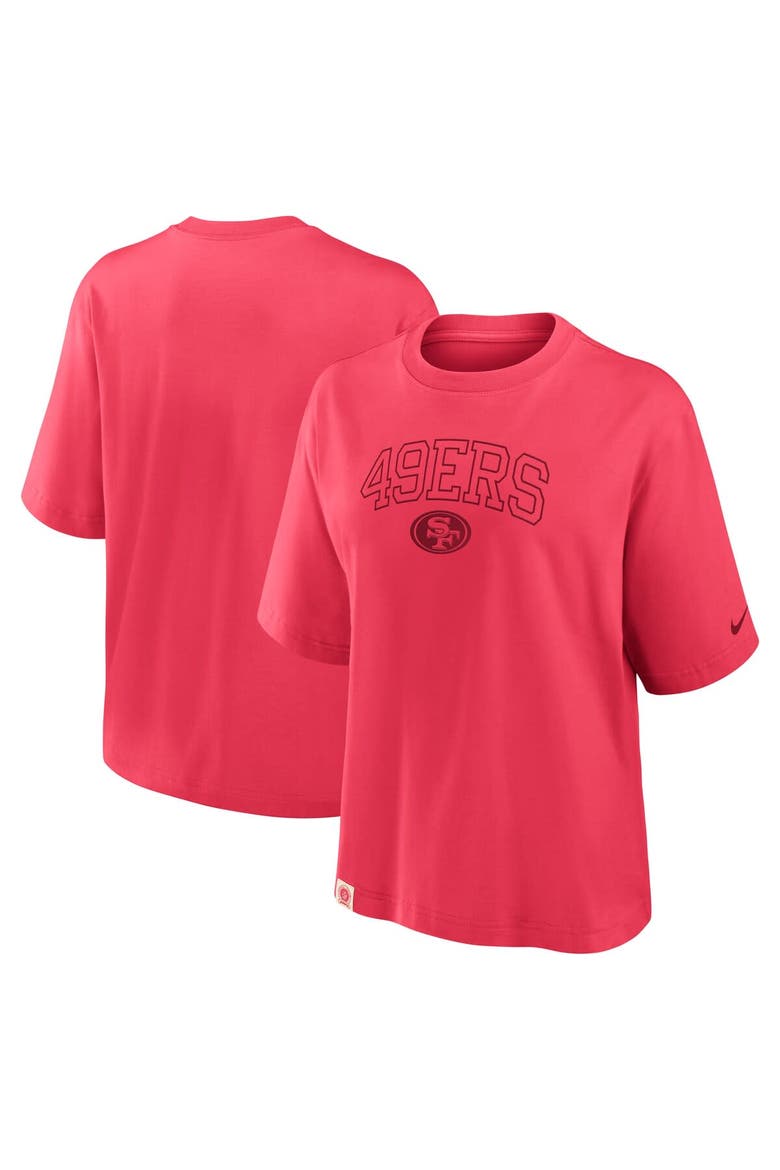 Women's Nike Scarlet San Francisco 49ers Glory Arch Boxy T-Shirt, Main, color, Scarlet