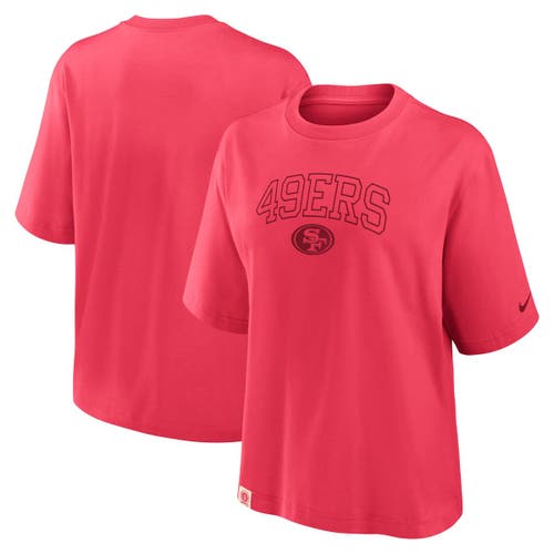 Nike Scarlet San Francisco 49ers Glory Arch Boxy T-shirt In Red