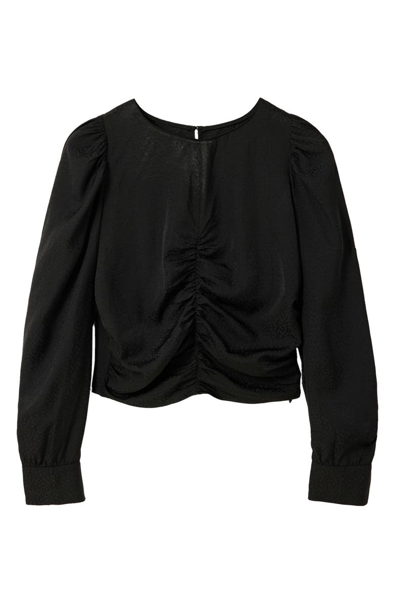 Desigual Blus Singapur Jacquard Crop Top, Alternate, color, Black