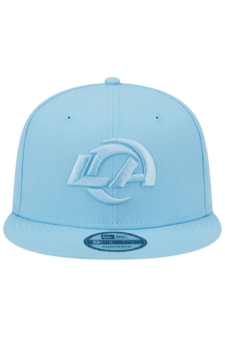 Men's New Era Light Blue Los Angeles Rams Color Pack Brights 9FIFTY Snapback Hat, Alternate, color, Light Blue