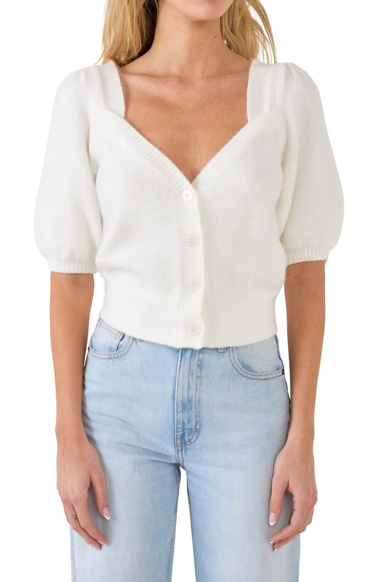 English Factory Sweetheart Cardigan, Main, color, 