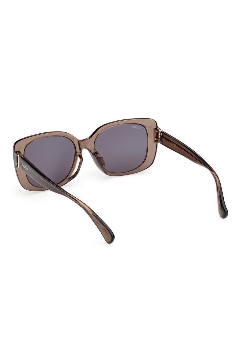 55mm Rectangular Sunglasses, Alternate, color, SHINY LIGHT BROWN / SMOKE
