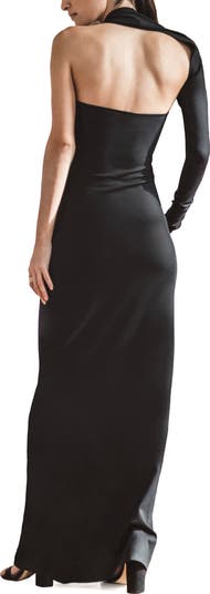 Manhattan One-Shoulder Ponte Knit Gown