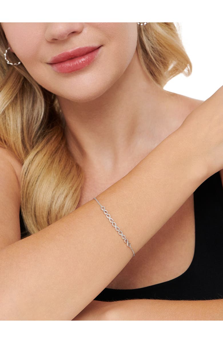DEVATA Infinity Chain Bracelet in Rhodium Plated Sterling Silver, Alternate, color, Silver