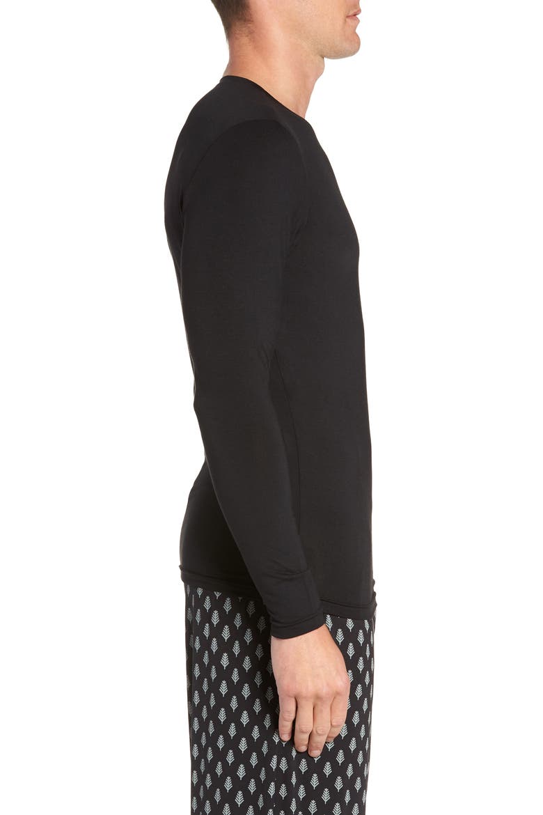 Sleek Heat Crewneck Long Sleeve T-Shirt, Alternate, color, BLACK