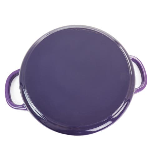 Crock-pot 2 Piece 5 Quart Enameled Cast Iron Braiser With Lid In Purple