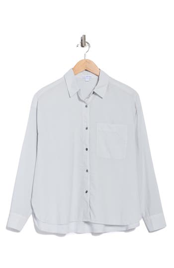 James Perse Oversize Long Sleeve Button-up Shirt In Gray