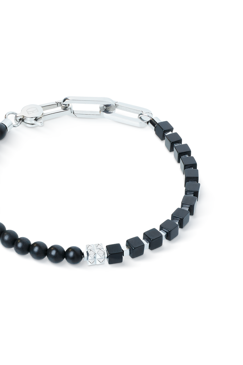 Bracelet Spikes Fusion Onyx Black-Silver, Alternate, color, Black