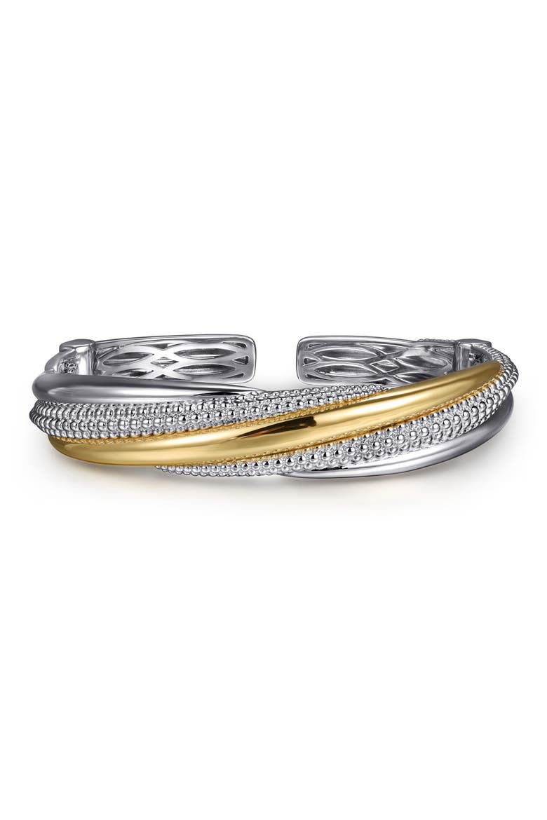 Bujukan 14k Gold & Sterling Silver Bangle, Main, color, STERLING / 14K YELLOW GOLD
