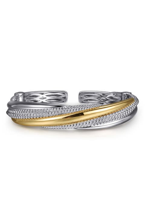 Bujukan 14k Gold & Sterling Silver Bangle